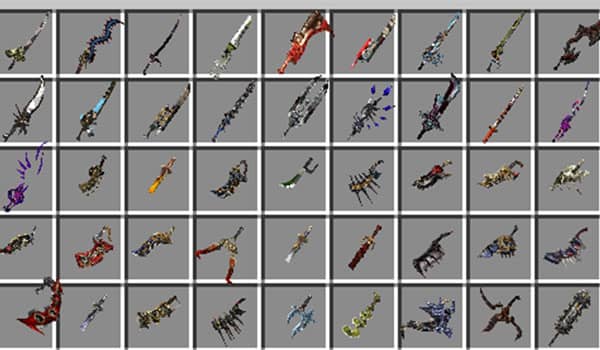 Мод на 600 новых видов оружия из dotHack (для 1.14.4)